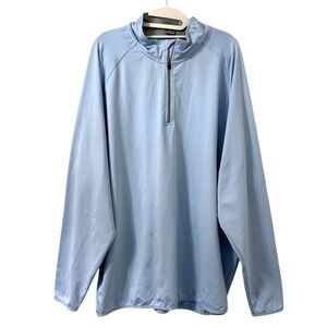 Fennec Mens Quater Zip Performance Pullover XL Baby Blue Golf Lightweight Preppy